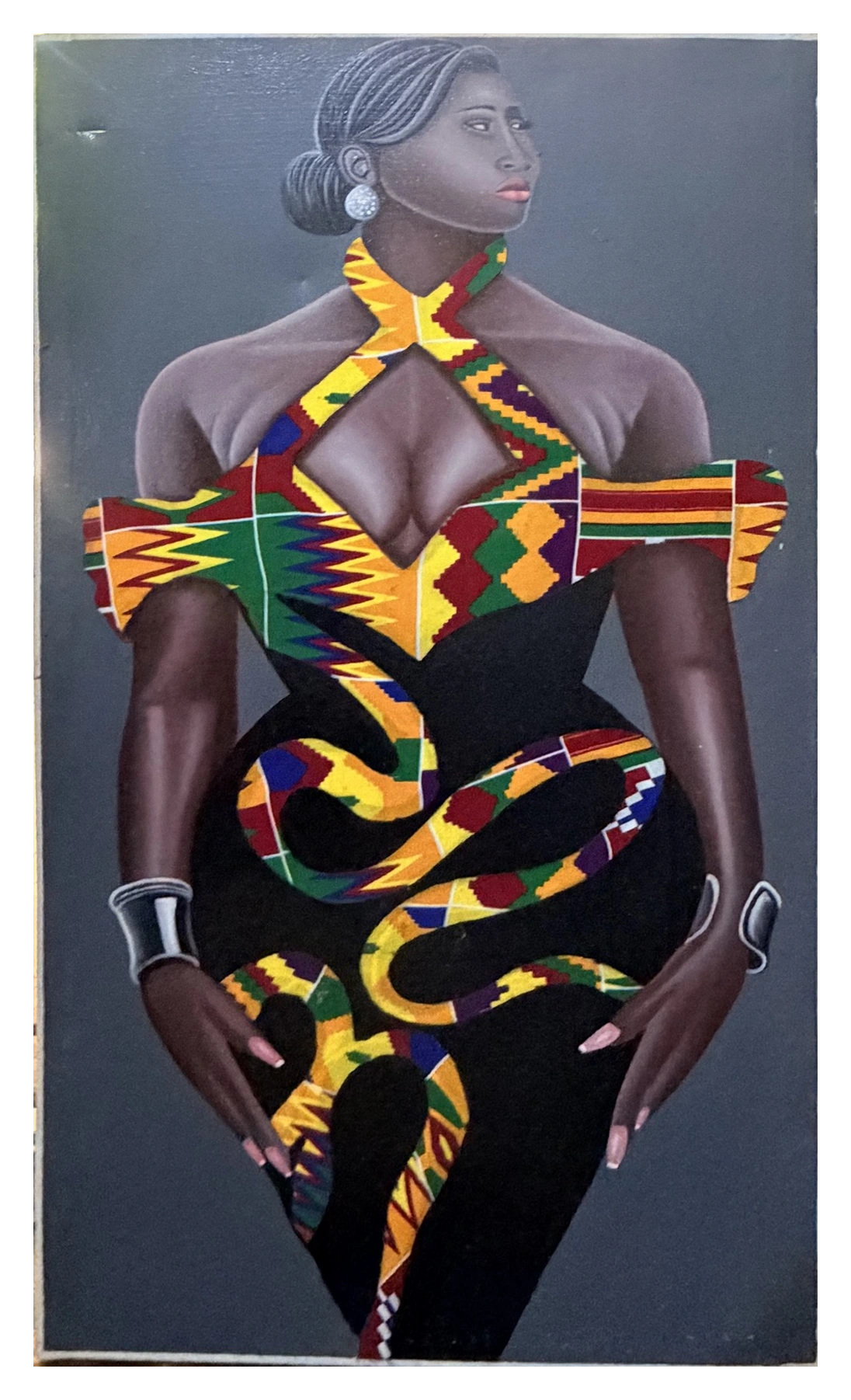 Collection photograph: portrait in a patterned dress.