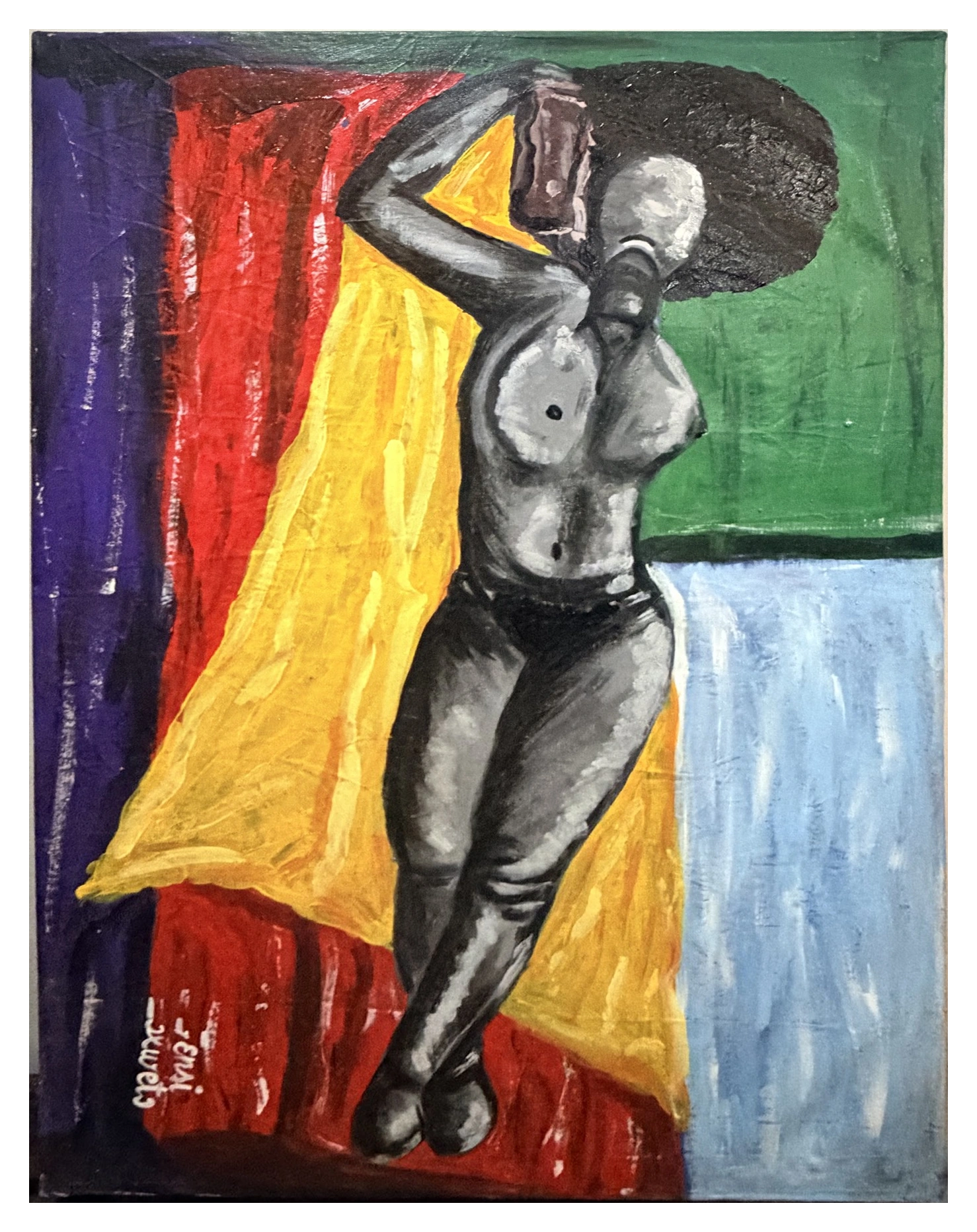 Collection photograph: figure against fields of colour.