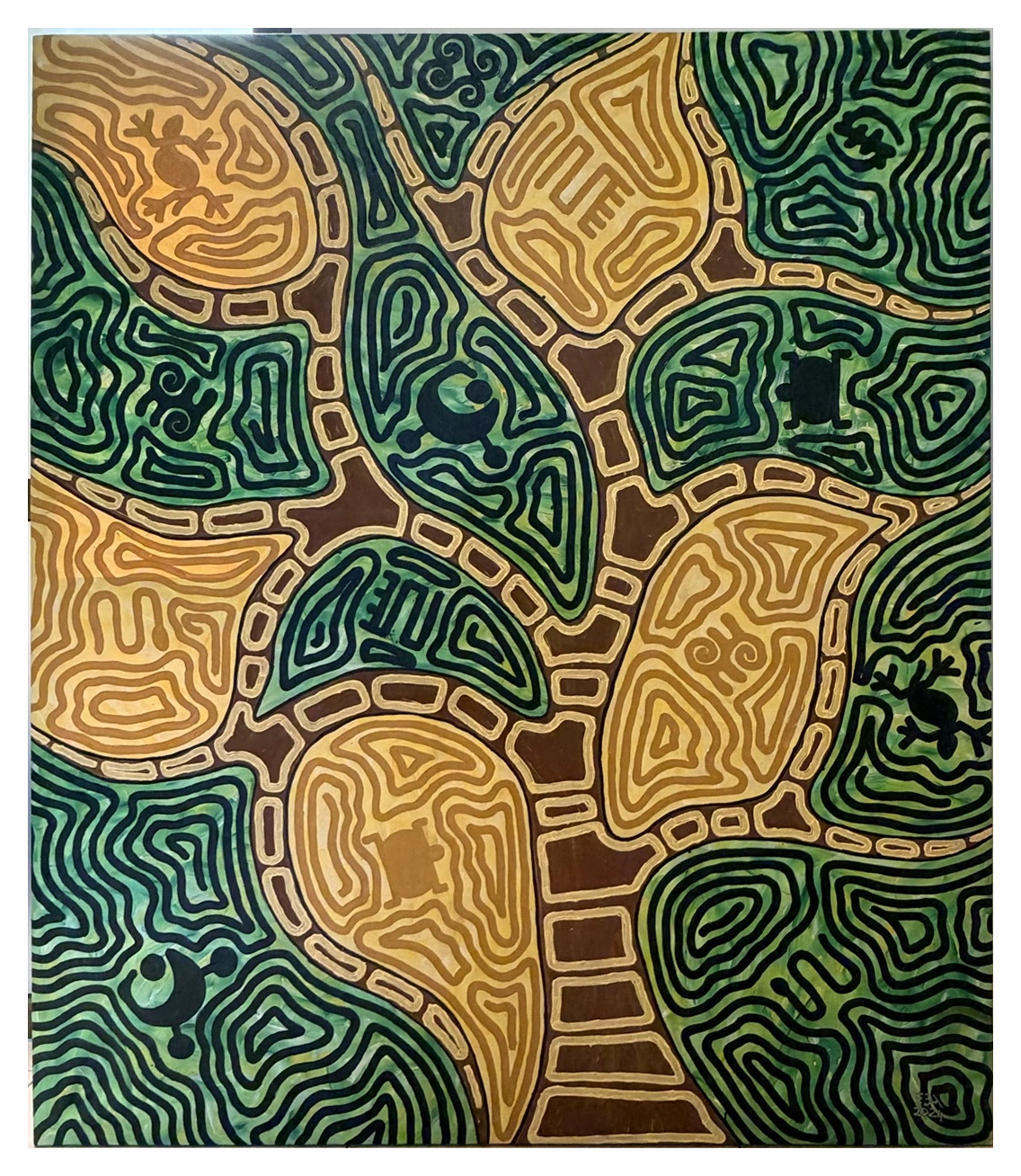 Collection photograph: paths in green and ochre.