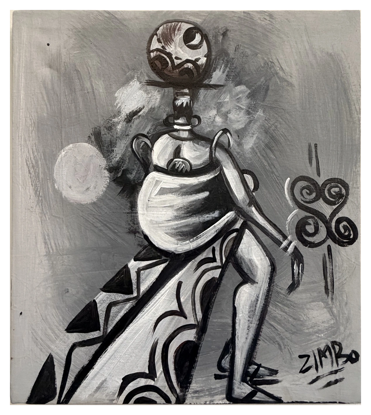 Collection photograph: a figure in black and white.