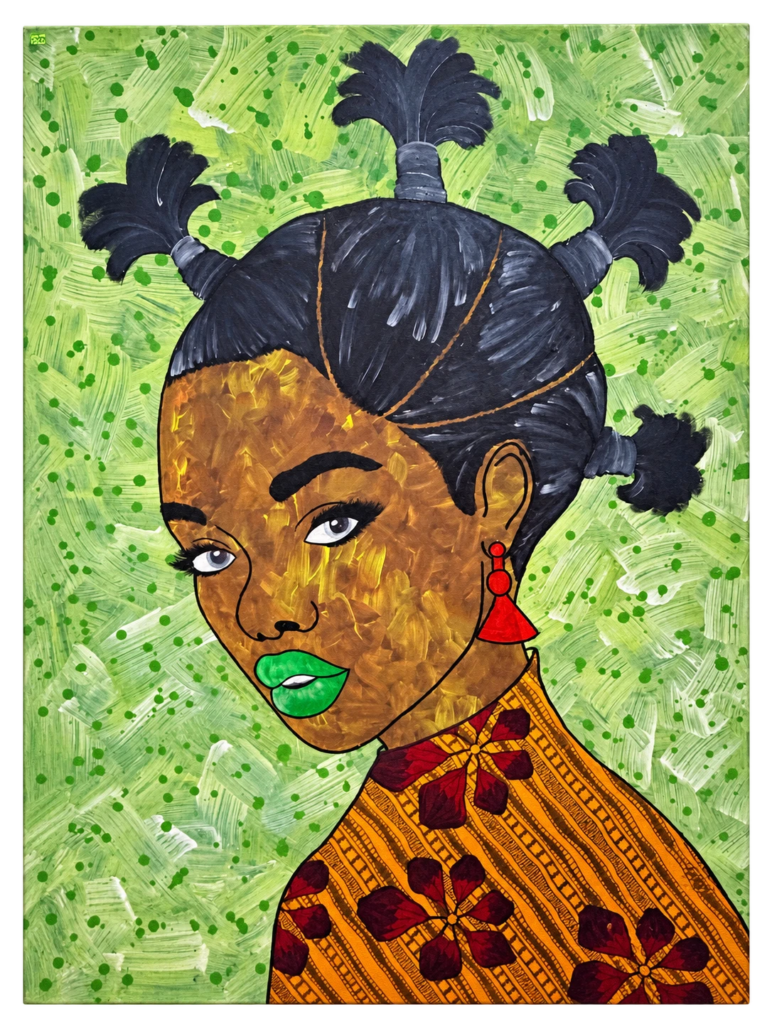 Collection photograph: portrait with green lips.