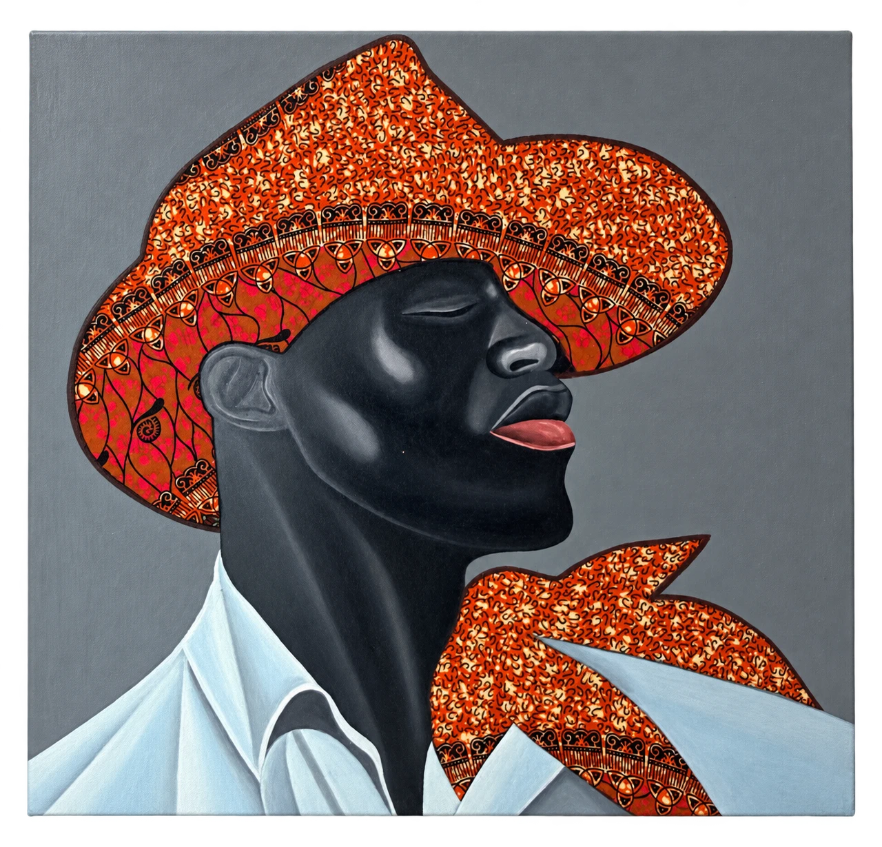 Collection photograph: portrait in a patterned hat.